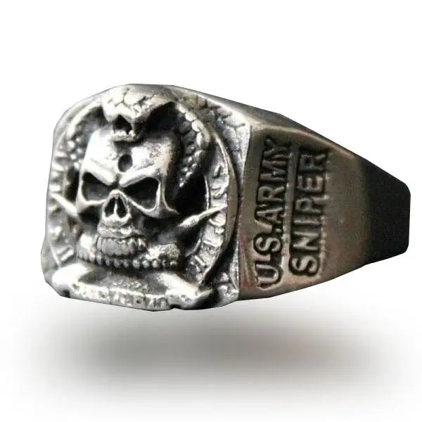 BAGUE MILITAIRE TRÈS DÉTAILLÉE (ARGENT) - Image 3