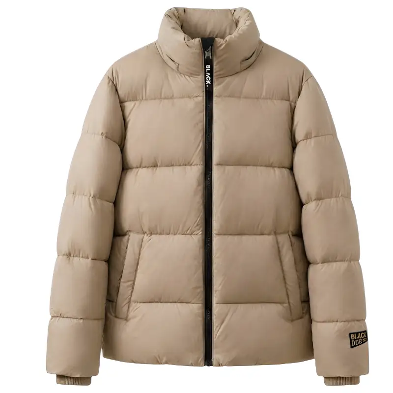 Doudoune beige femme mi longue