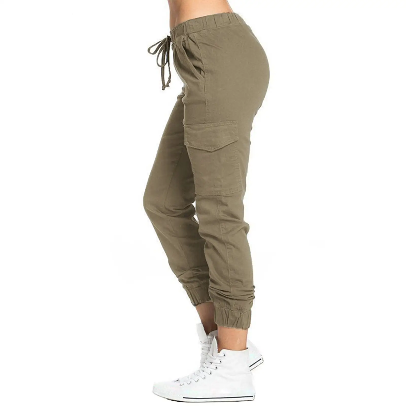 Pantalon treillis femme kaki - Image 3