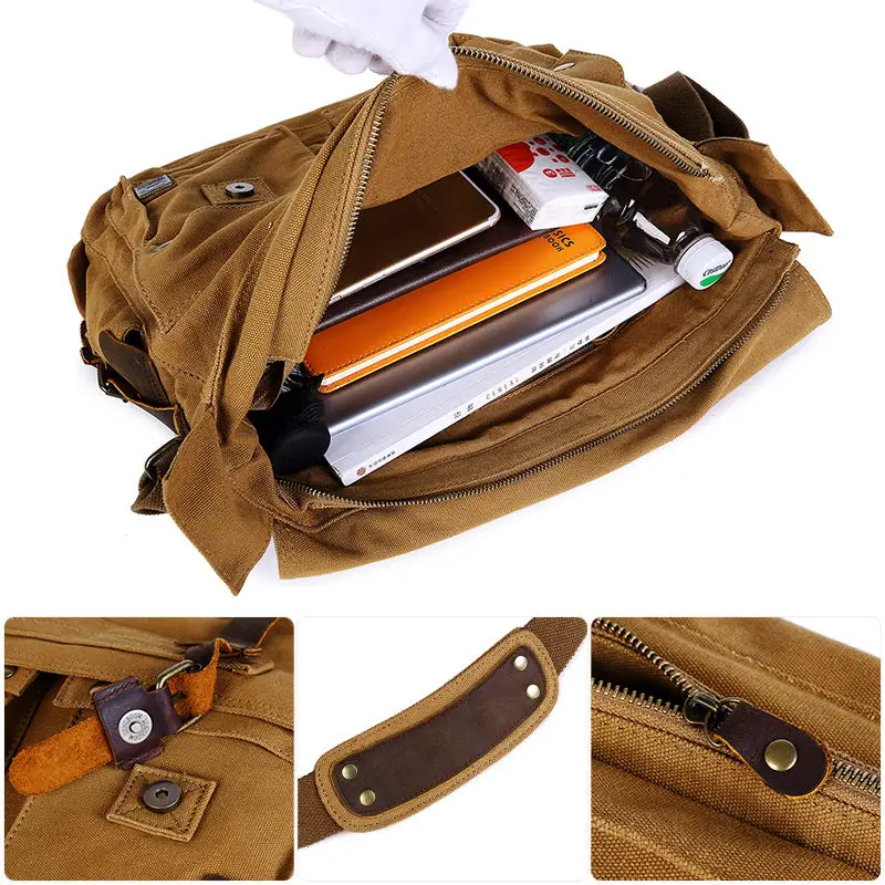 SAC MILITAIRE VINTAGE EN TOILE - Image 8
