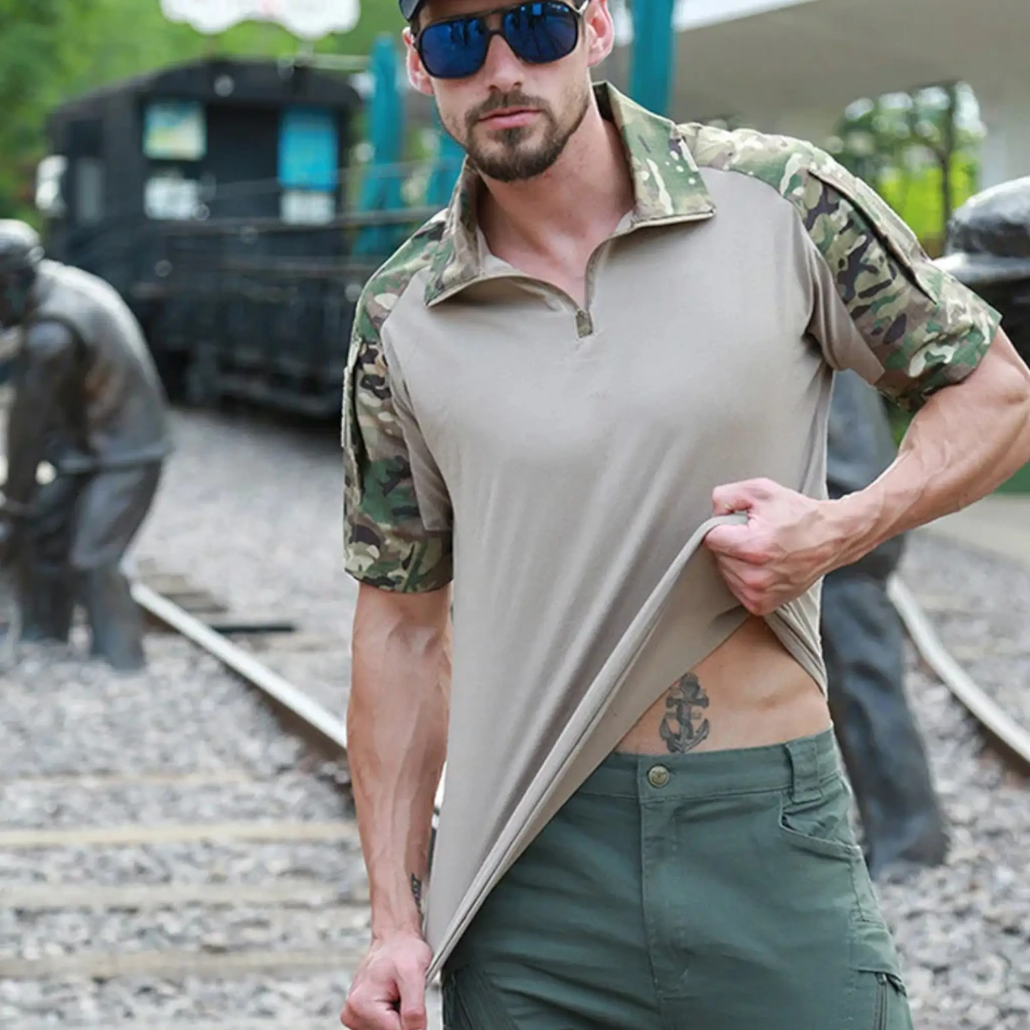 T-SHIRT MILITAIRE AVEC FERMETURE ÉCLAIR - Image 5