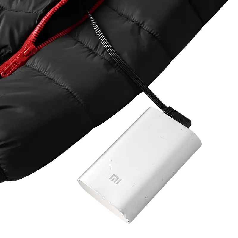 Veste chauffante 11 zones noire et rouge avec double commande - Image 14