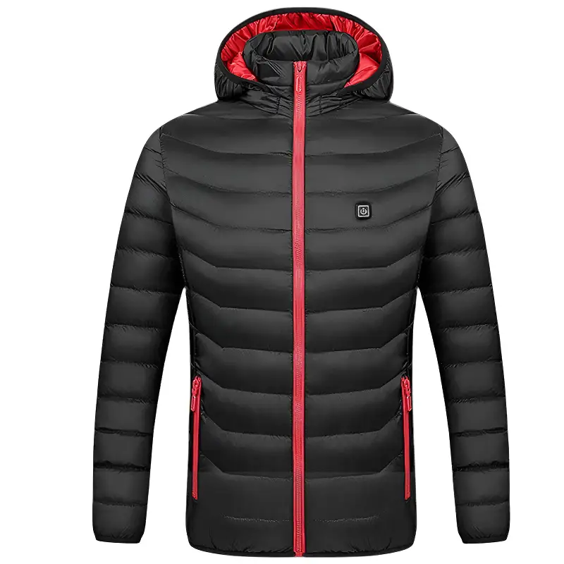 Veste chauffante électrique 5 zones noire et rouge - Image 3