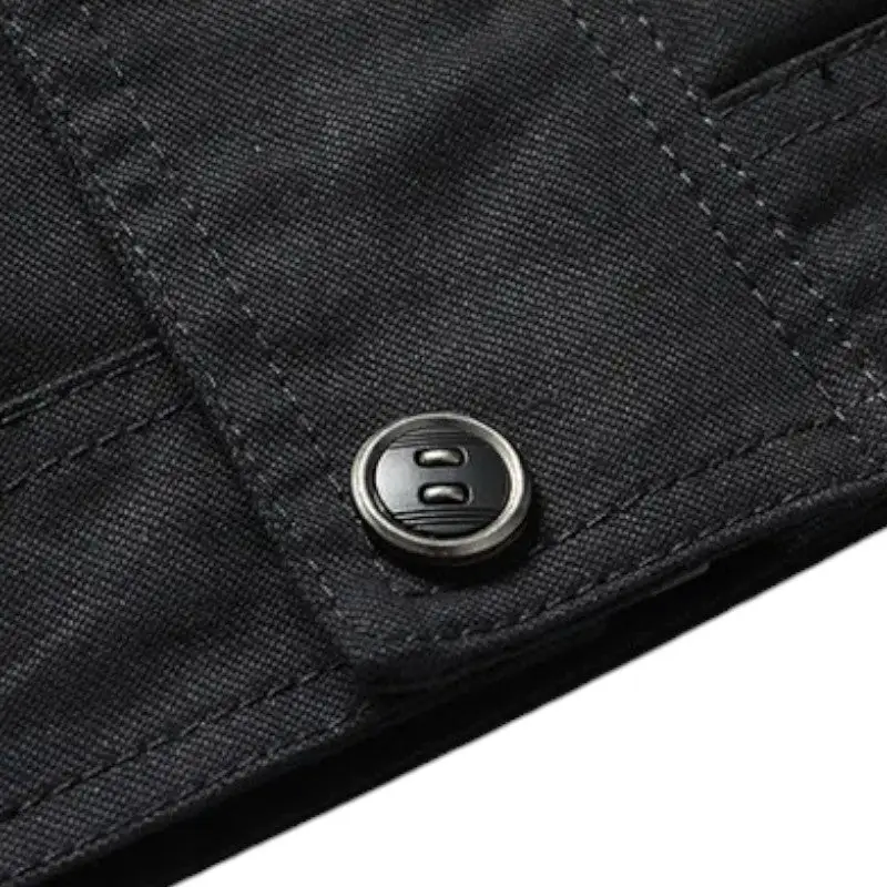 Veste homme militaire noire - Image 11