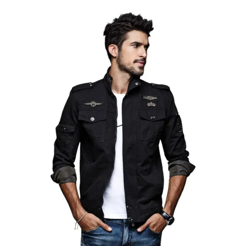 Veste homme militaire noire - Image 3