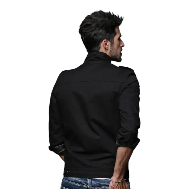 Veste homme militaire noire - Image 4