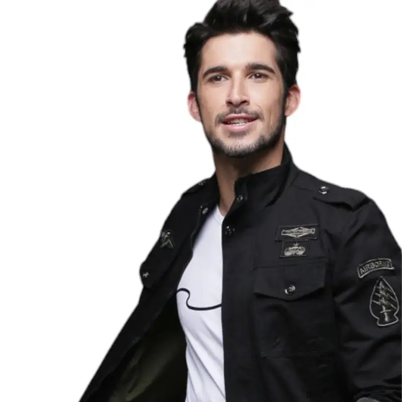 Veste homme militaire noire - Image 5