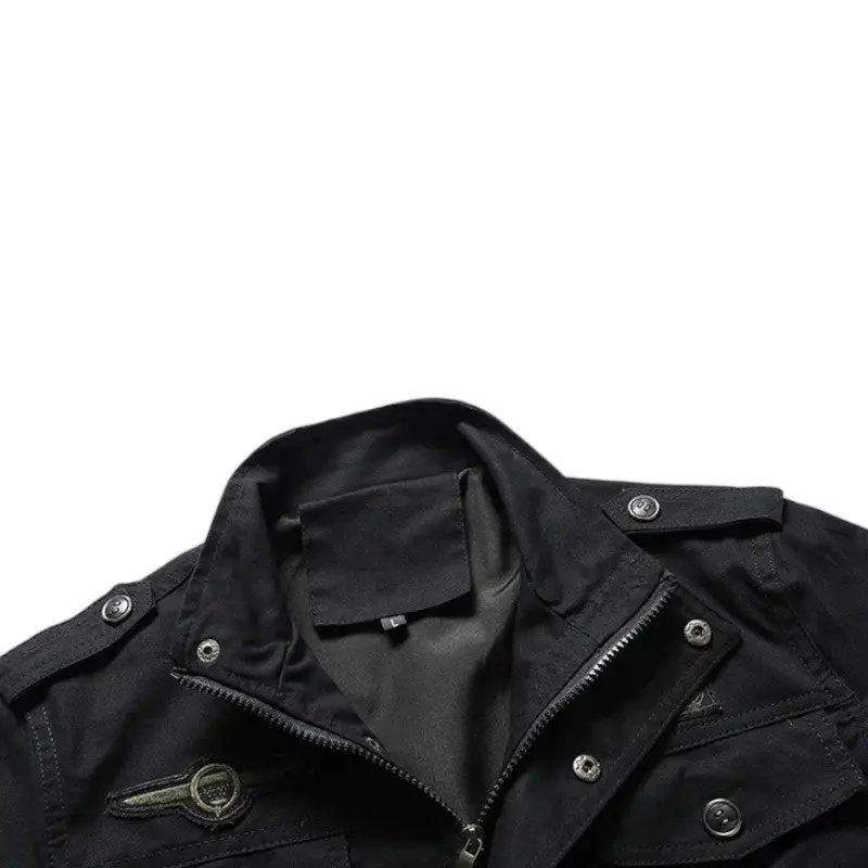 Veste homme militaire noire - Image 6
