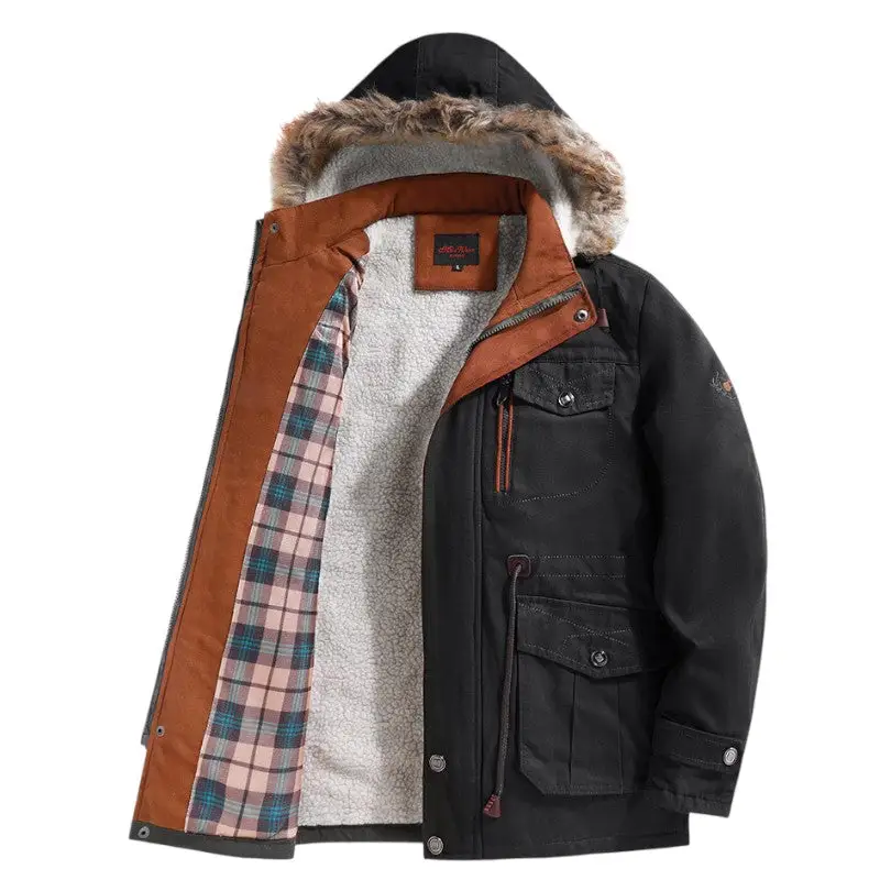Veste militaire fourrure homme - Image 2